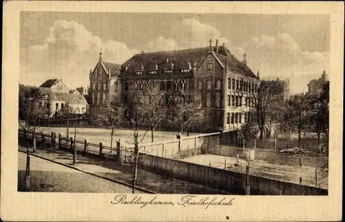 Ak Recklinghausen in im Ruhrgebiet, Friedhofschule
