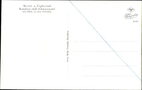 Ak Kandern im Schwarzwald Baden, Blick auf den Ort, Gleichen