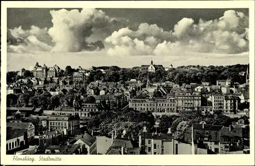 Ak Flensburg, Blick auf die Stadtmitte, Häuser