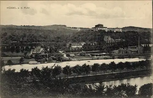 Ak Hügel Essen im Ruhrgebiet, Gesamtansicht, Villa Hügel