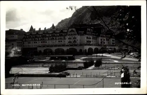 Ak Petrópolis Brasilien, Hotel Quitandinha, Tennisspielplatz