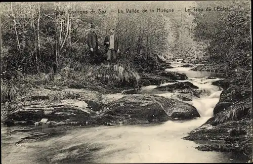 Ak Spa Wallonien Lüttich, La Vallee de la Hoegne, Bächlein