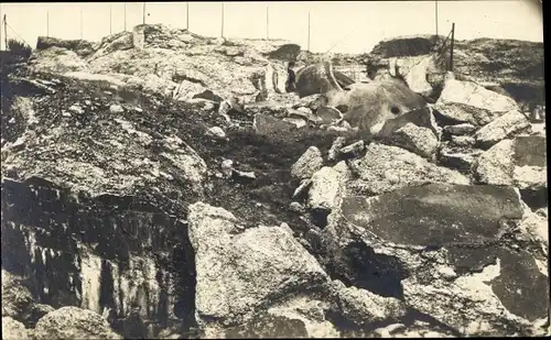 Ak Ans Lüttich Wallonien, Fort de Loncin, Partie des ruines, I. WK