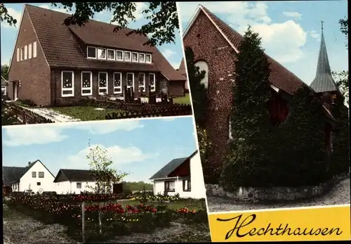 Ak Hechthausen in Niedersachsen, Kirche, Häuser