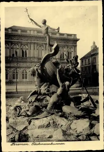 Ak Hansestadt Bremen, Teichmannbrunnen