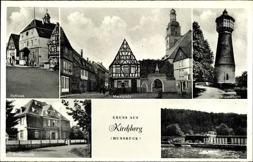 Ak Kirchberg Hunsrück, Marktplatz, Rathaus, Amtsgericht