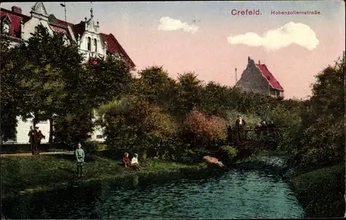 Ak Krefeld am Niederrhein, Wohnhäuser an der Hohenzollernstraße