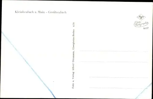 Ak Kleinheubach am Main Unterfranken, Mainpartie, Gesamtansicht