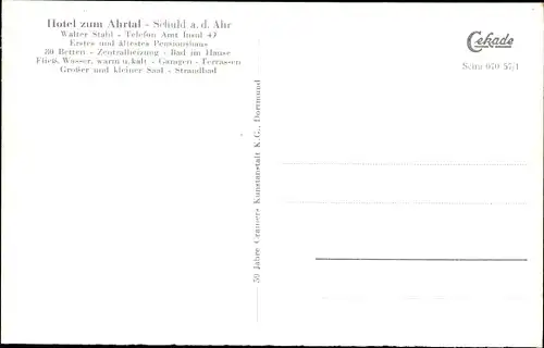 Ak Schuld an der Ahr Rheinland Pfalz, Hotel zum Ahrtal, Ort mit Umgebung