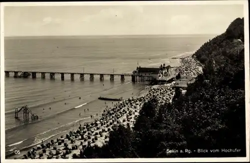 Foto Ostseebad Sellin auf Rügen, Seebrücke, Strand vom Hochufer
