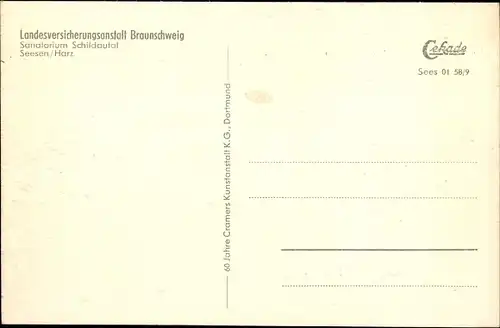 Ak Seesen in Niedersachsen, Sanatorium Schildautal der LVA Braunschweig