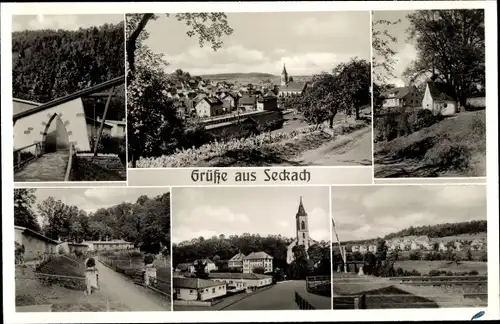 Ak Seckach in Baden Württemberg, Stadtbilder, Panorama vom Ort