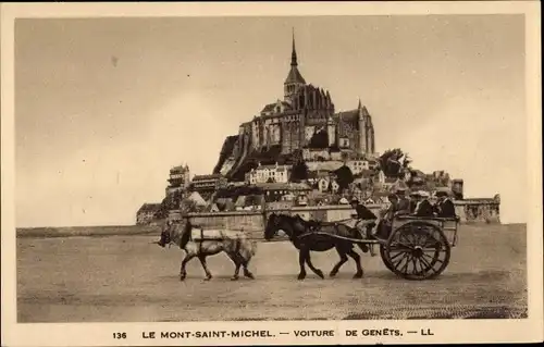 Ak Le Mont Saint Michel Manche, Voiture de Genets