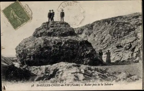 Ak Saint Gilles Croix de Vie Vendée, Rocher pres de la Sabliere
