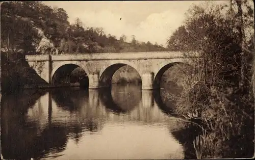 Ak Peyrat de Bellac Haute Vienne, La Gartempe au Pont de Lannaud