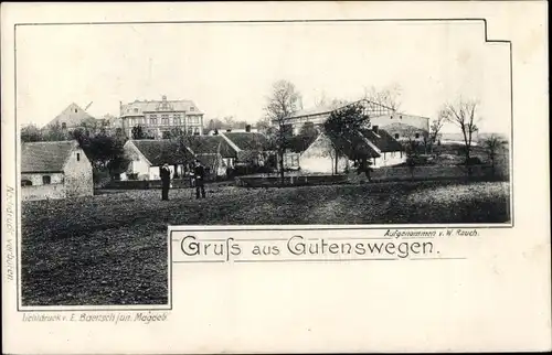 Ak Gutenswegen Niedere Börde Sachsen Anhalt, Blick auf die Ortschaft