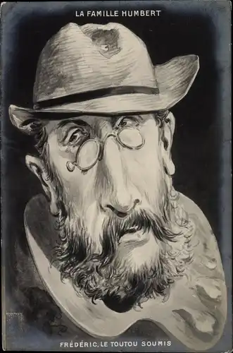 Künstler Ak La Famille Humbert, Frederic, le Toutou Soumis, Affaire Humbert Crawfort, Erbbetrug