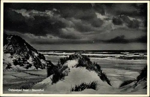 Ak Unieście Nest Pommern, Sturmflut