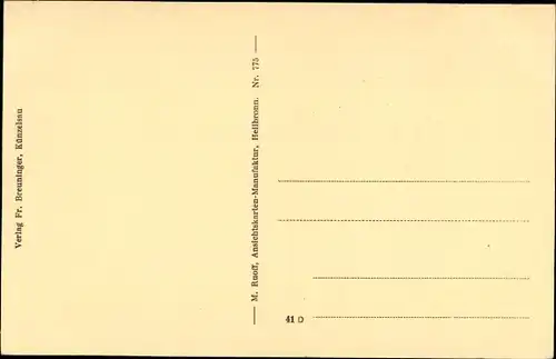 Ak Künzelsau im Hohenlohekreis Baden Württemberg, Partie bei der Brücke mit Garnberg, Kutsche