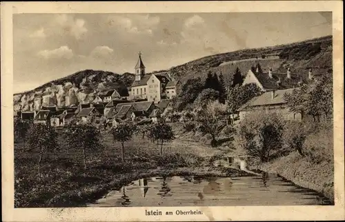 Ak Istein Efringen Kirchen Baden Württemberg, Panorama vom Ort