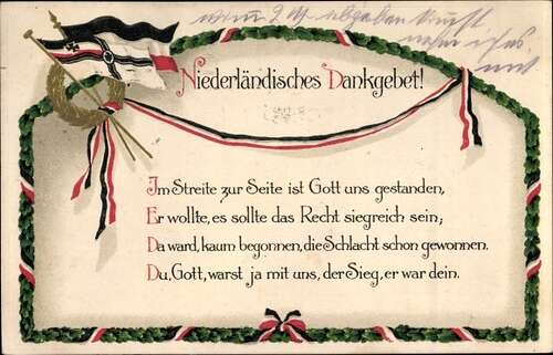 Präge Passepartout Ak Niederländisches Dankgebet