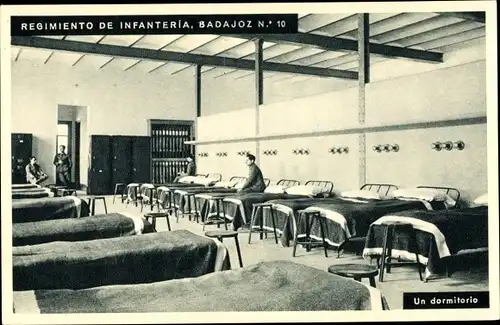 Ak Regimento de Infanteria Badajoz No 10, Un dormitorio