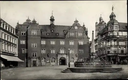 Foto Ak Darmstadt in Hessen, Markt, Rathaus, Brunnen, Warenhaus Wronker