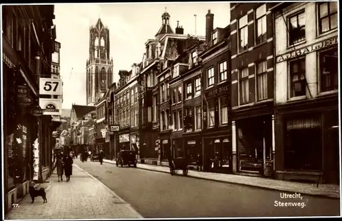 Ak Utrecht Niederlande, Steenweg, Straßenpartie