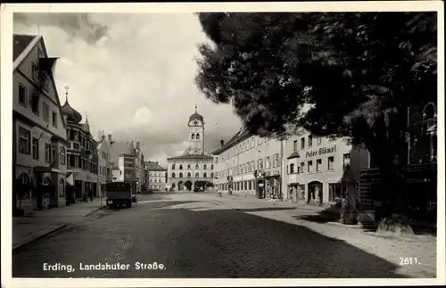 Ak Erding in Oberbayern, Landshuter Straße, Peter Blümel Laden