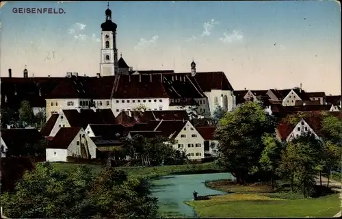 Ak Geisenfeld Oberbayern, Kirche, Wohnhäuser
