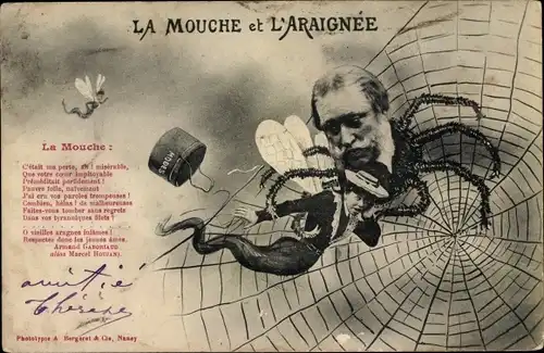 Ak La Mouche et l'Araignée, Die Fliege und die Spinne