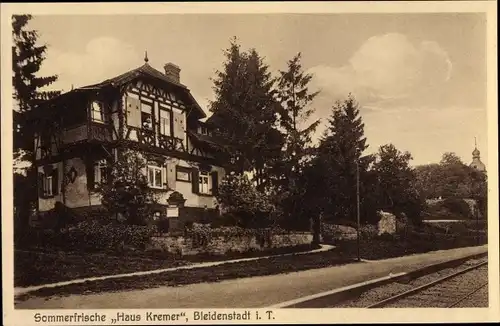 Ak Bleidenstadt Taunusstein in Hessen, Sommerfrische Haus Kremer, Bahnstrecke