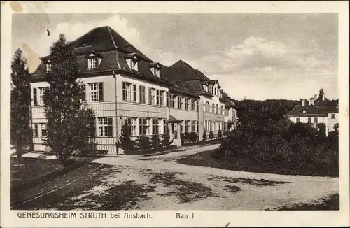 Ak Strüth Ansbach in Mittelfranken Bayern, Bau I des Genesungsheims Struth