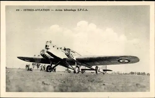 Ak Istres Bouches du Rhône, Zivilflugzeug, Istres Aviation, Avion Bifuselage SPCA