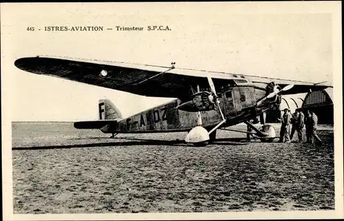 Ak Istres Bouches du Rhône, Zivilflugzeug, Istres Aviation, Trimoteur SPCA F AKDZ