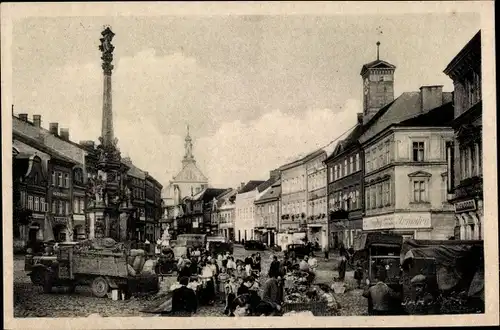 Ak Jaroměř Jermer Reg. Königgrätz, Blick auf den Markt