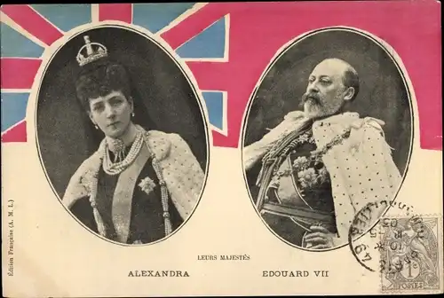 Ak Königin Alexandra und König Eduard VII. von England, King Edward VII.