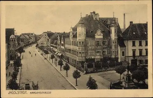 Ak Ingolstadt an der Donau Oberbayern, Blick in die Harderstraße