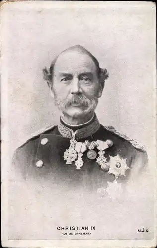 Ak Christian IX König von Dänemark, Portrait