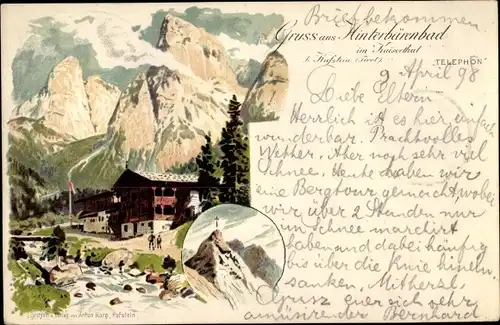 Litho Hinterbärenbad Kufstein in Tirol, Kaisertal