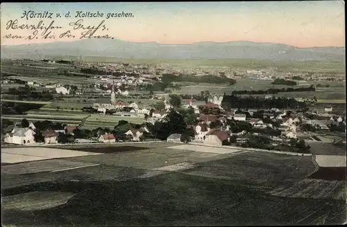 Ak Hörnitz Oberlausitz, Panorama v. d. Koitsche gesehen