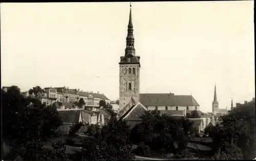 Foto Ak Tallinn Reval Estland, Kirche, Panorama vom Ort