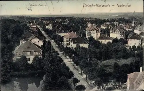 Ak Dresden Klotzsche Königswald, Goethestraße, Blick über die Dächer der Stadt