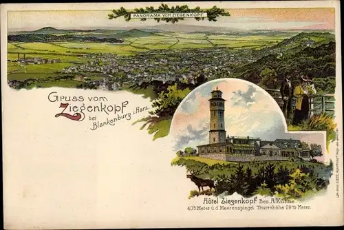 Litho Blankenburg am Harz, Ziegenkopf, Hotel