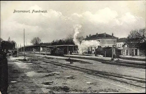 Ak Bazancourt Vosges, Bahnhof