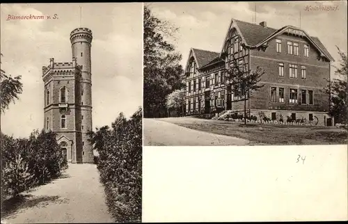 Ak Göttingen in Niedersachsen, Bismarckturm, Hainholzhof