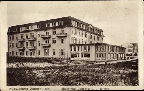 Ak Wangerooge in Friesland, Strandhotel J. U. Jürgens