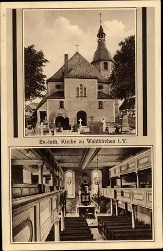 Ak Waldkirchen Lengenfeld Vogtland, Evangelisch luth. Kirche, Innenansicht