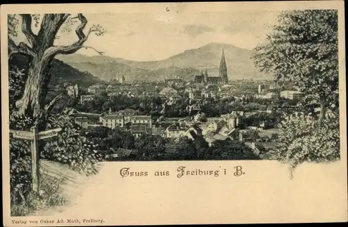 Ganzsachen Ak Freiburg im Breisgau, Panorama, PP 19 F 40 01