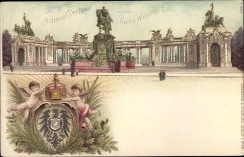 Ganzsachen Wappen Litho Berlin, Nationaldenkmal Kaiser Wilhelm I.